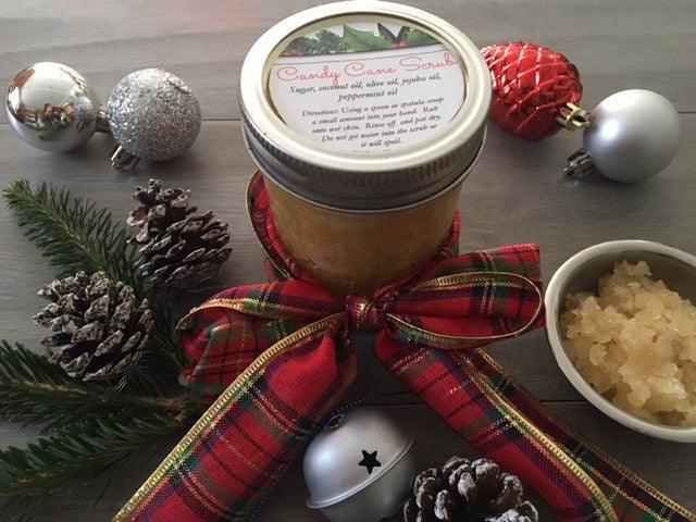 Picture of candy cane body scrub in mason jar