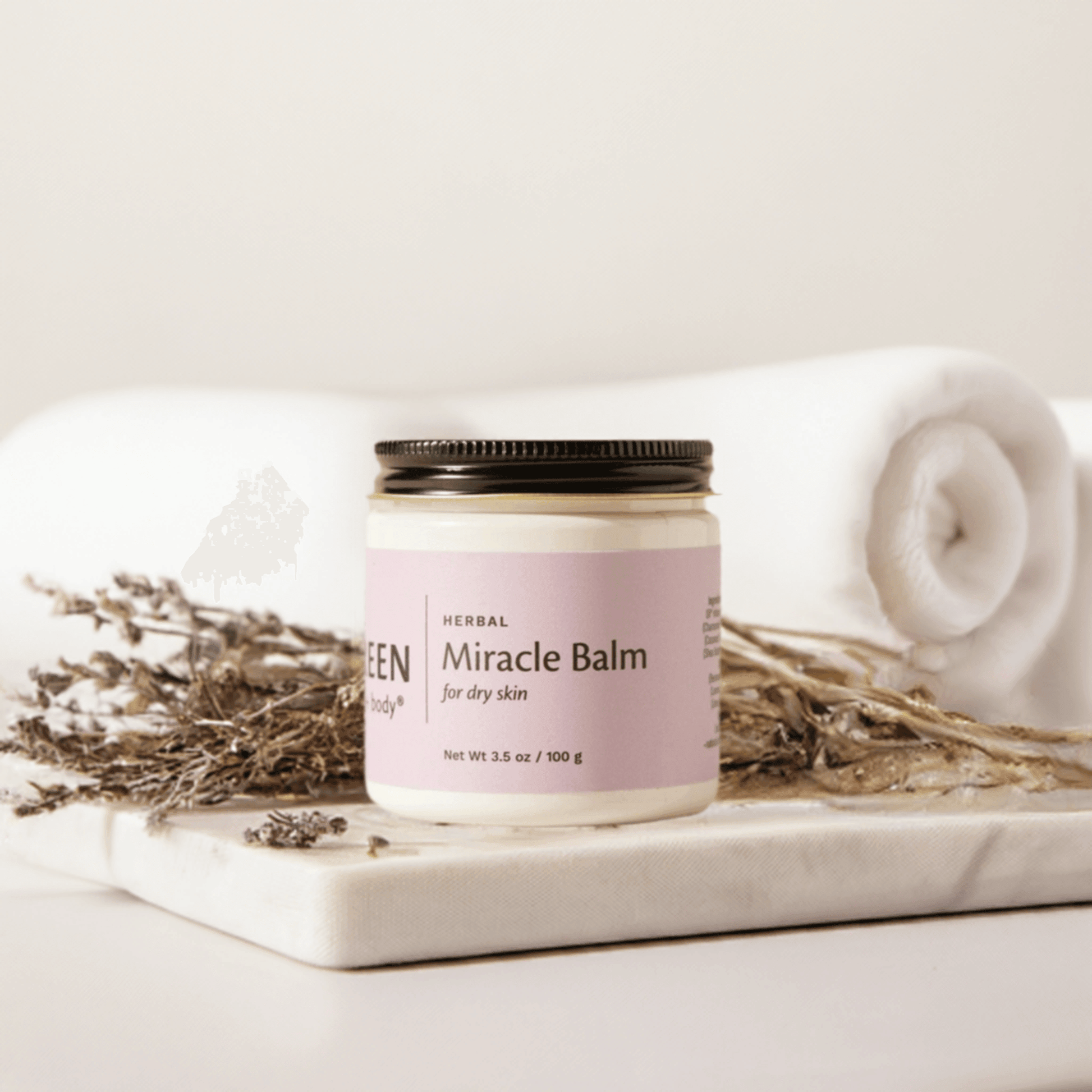 Herbal Miracle Balm for dry skin made with natural ingredients