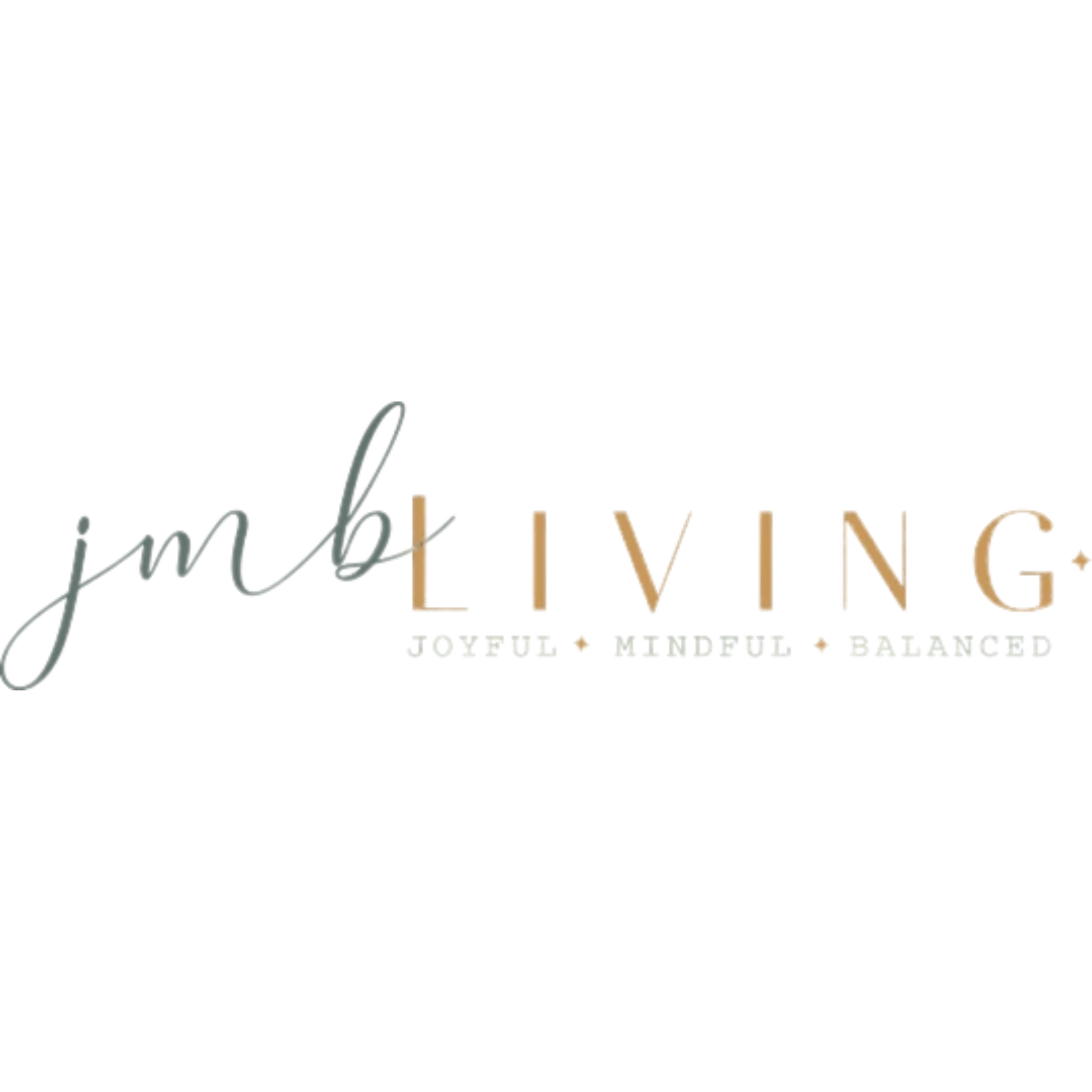 Logo for jmb Living with tagline 'Joyful, Mindful, Balanced' on a white background