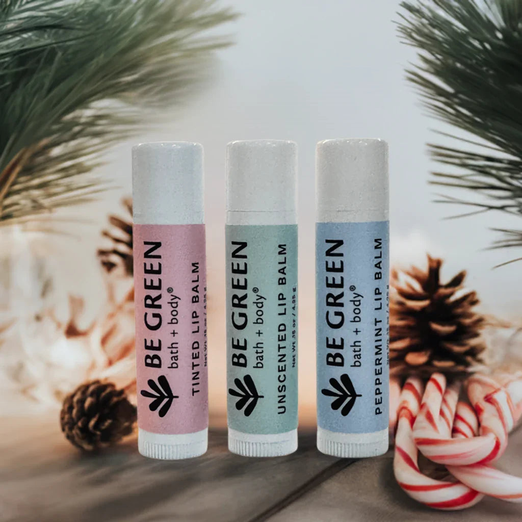 Non toxic lip balm set of 3 natural lip balms.
