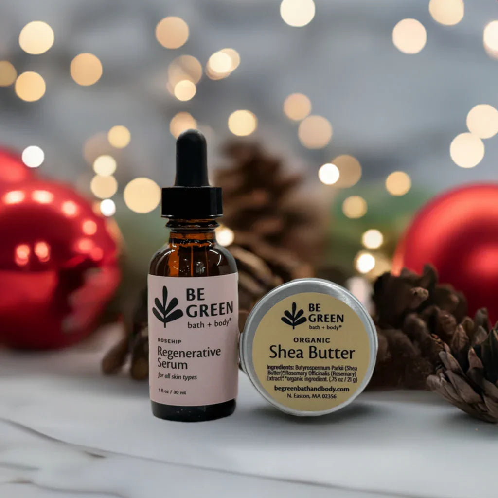Holiday Gift of Rosehip Facial Serum and Shea Butter.