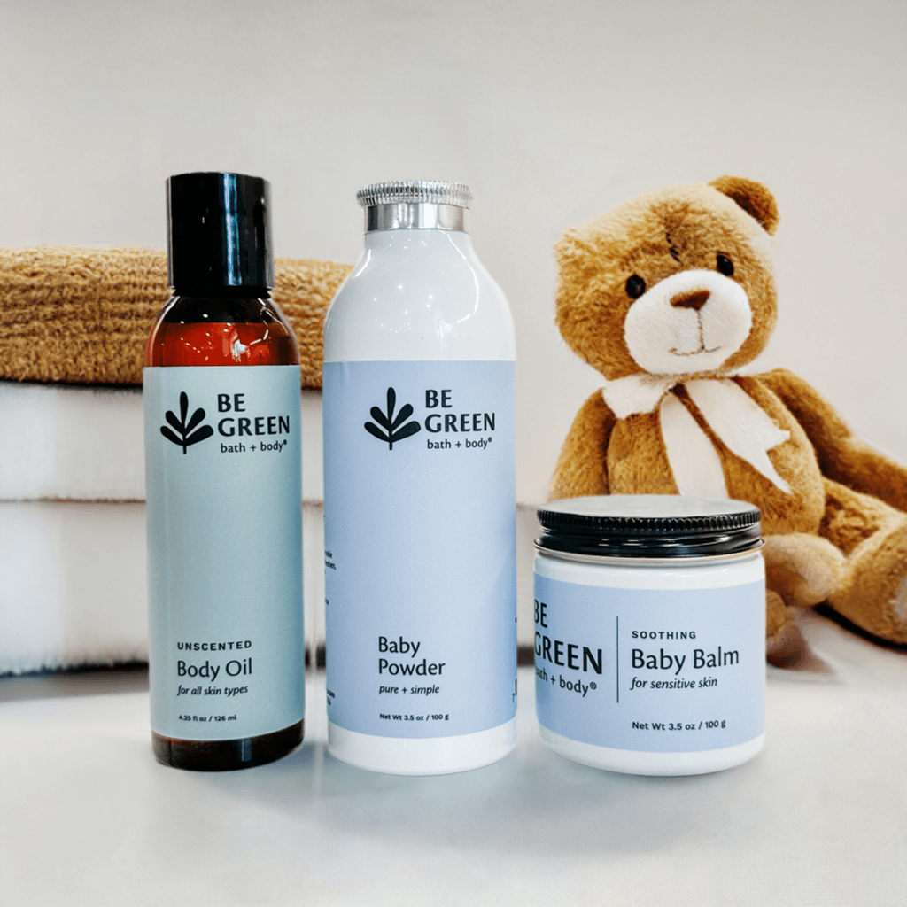 Natural skincare products for baby shower gift