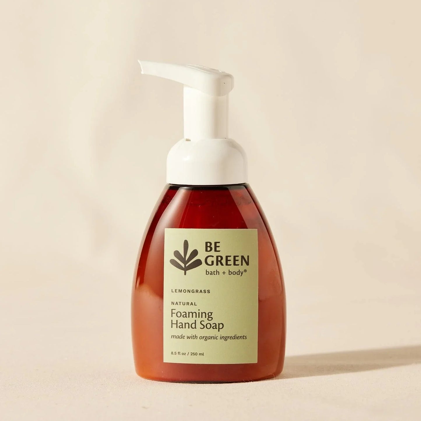 Lemongrass foaming soap made with organic ingredients