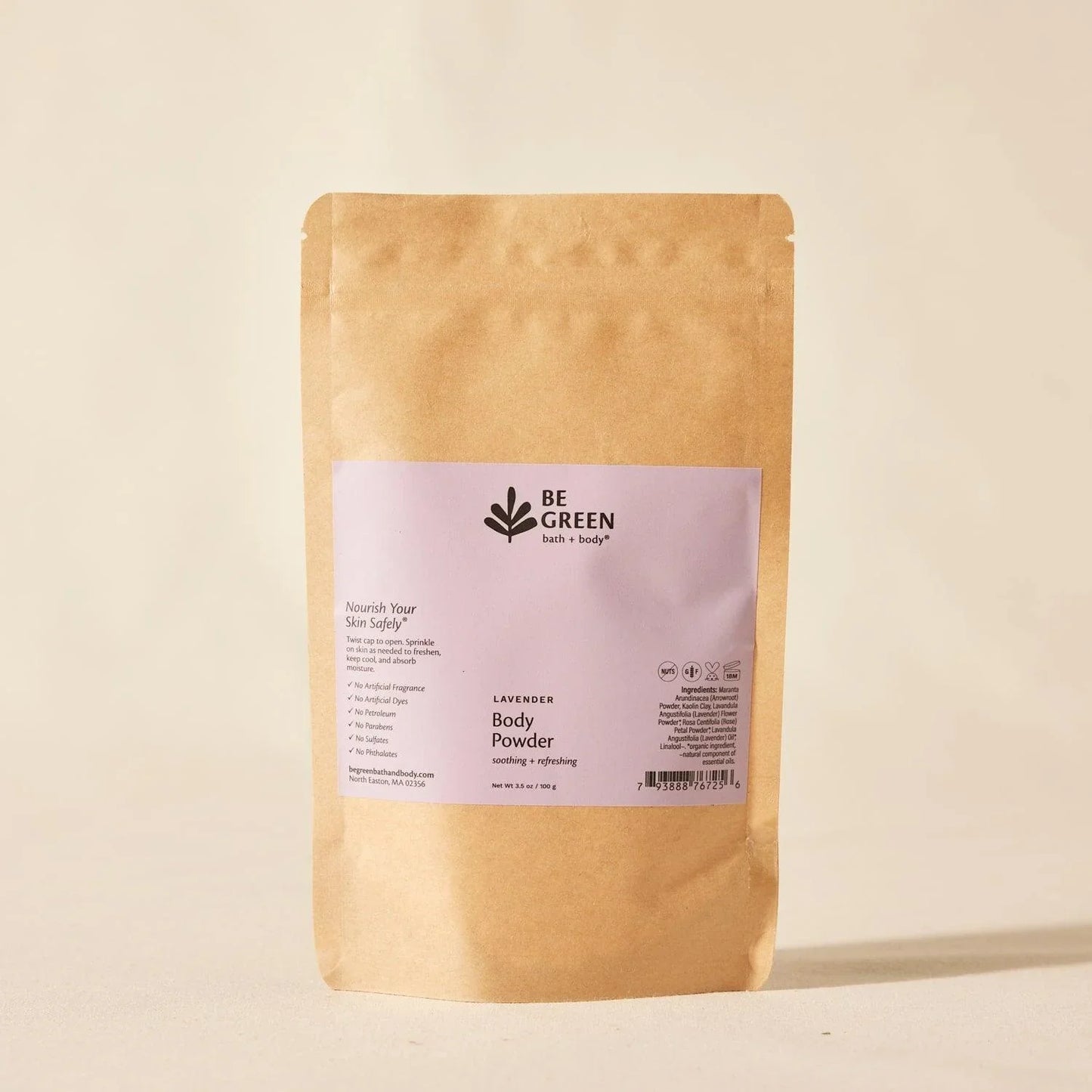 EWG Verified Lavender Body Powder refill pouch