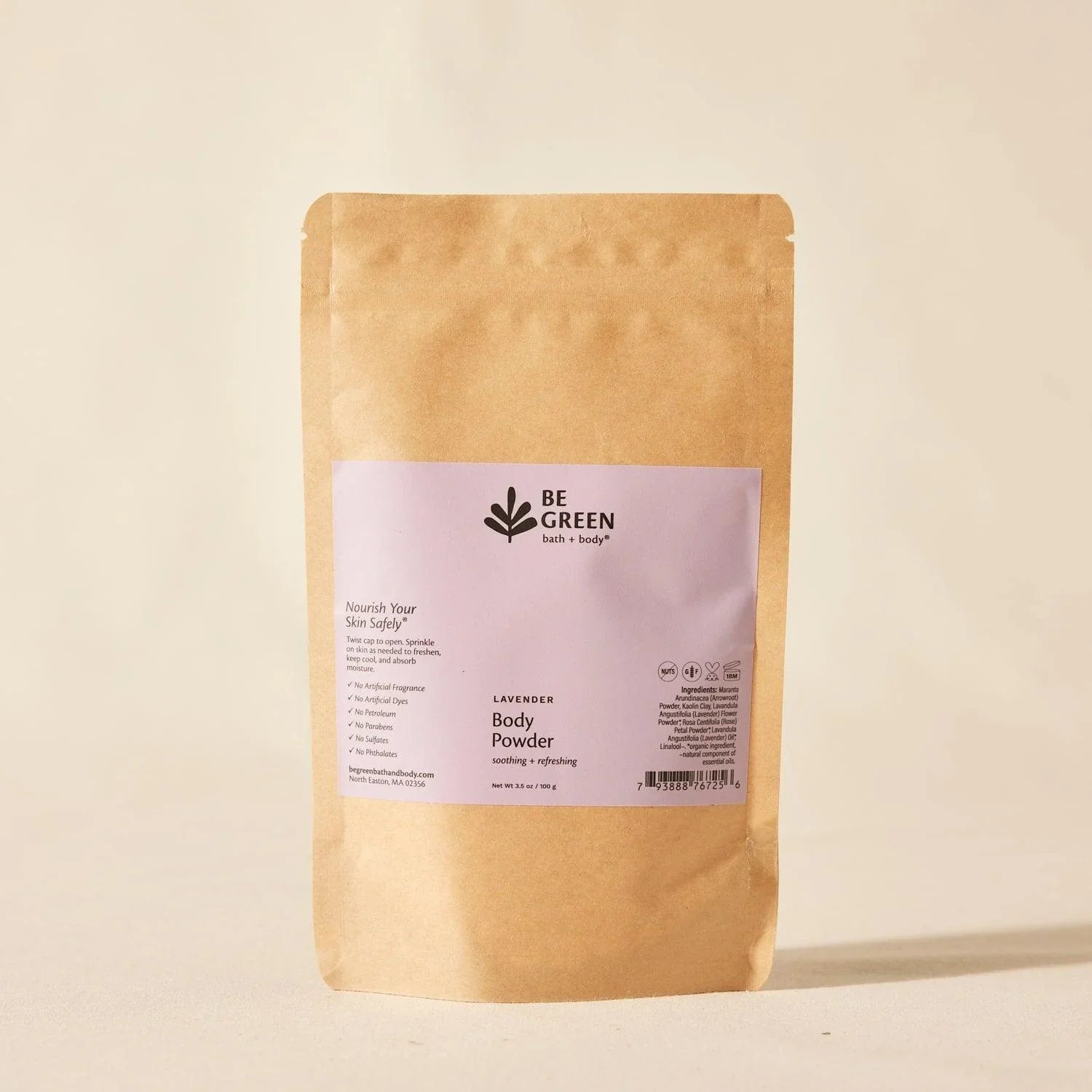 EWG Verified Lavender Body Powder refill pouch
