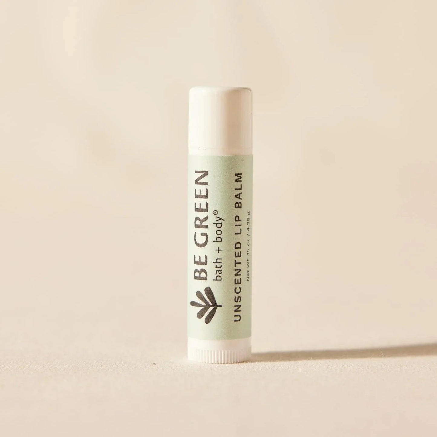 Unscented organic lip balm without zinc oxide.