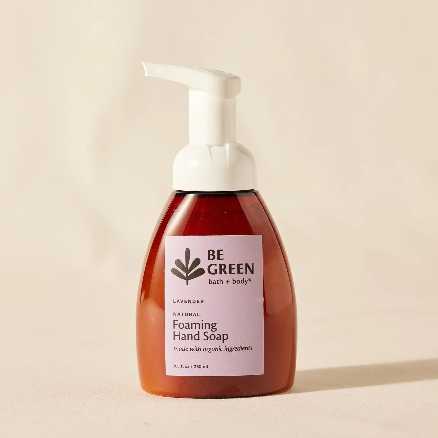 Empty replacement foamer bottle with lavender label