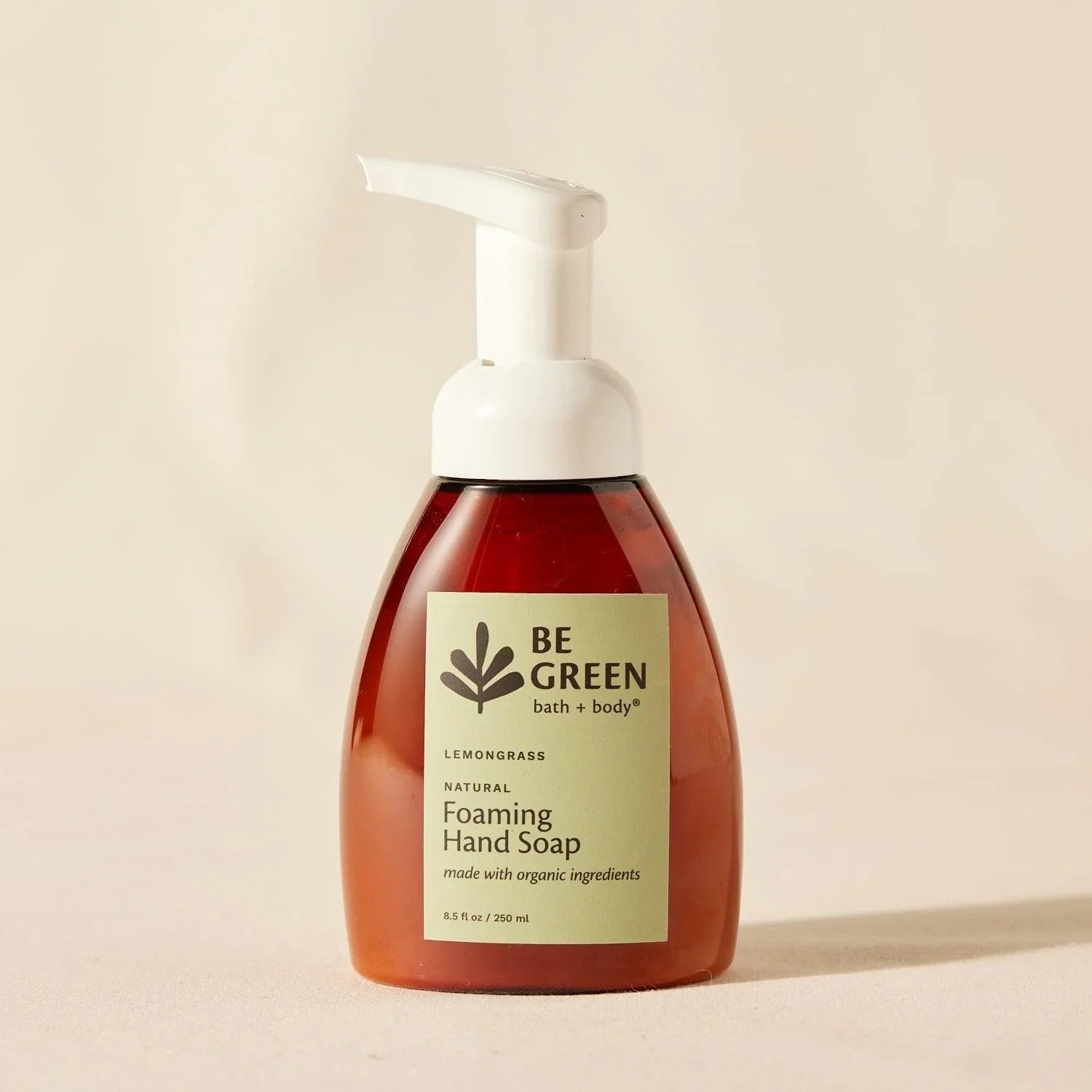 Empty replacement foamer bottle with lemongrass label.