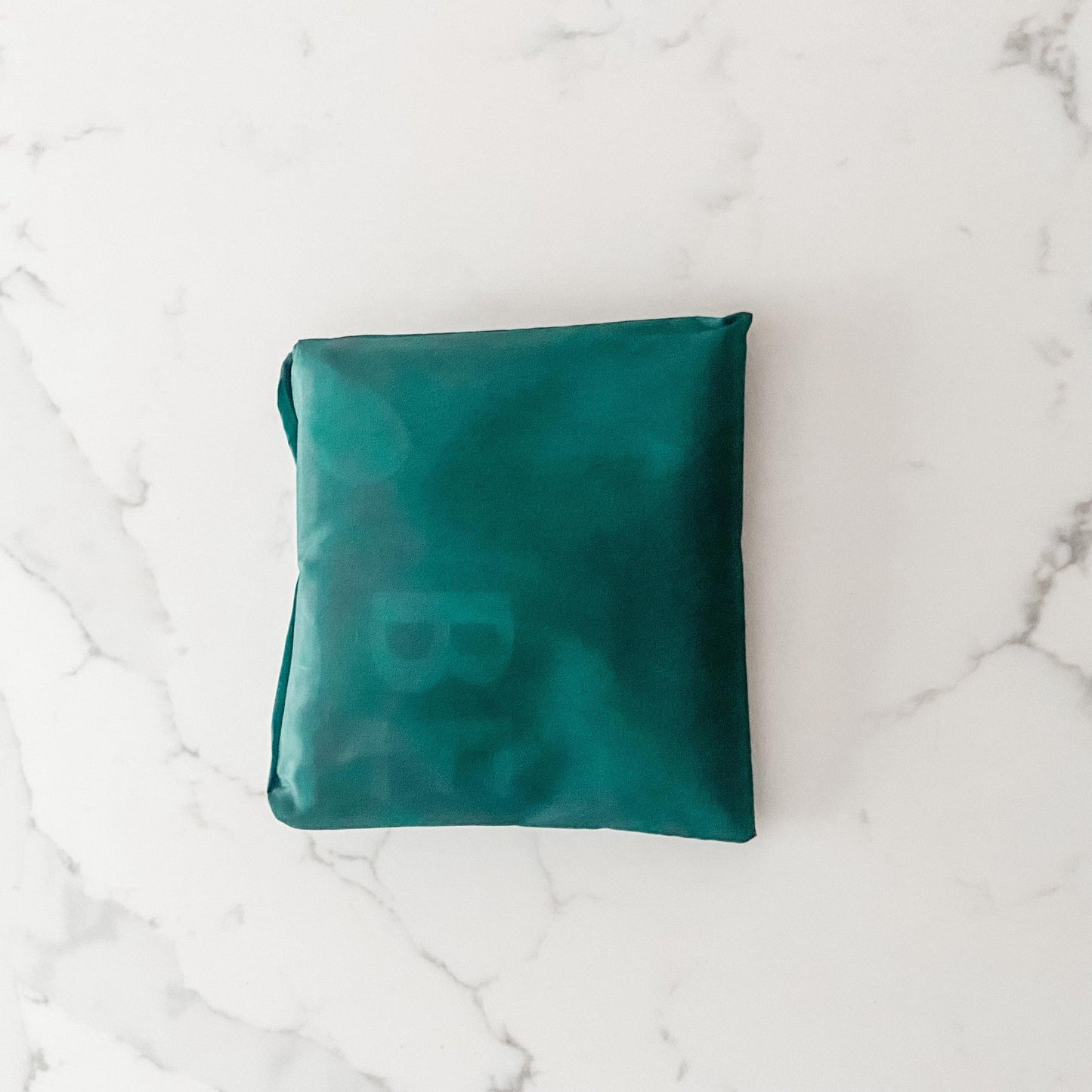 Be Green reusable tote bag folded into attached pocket