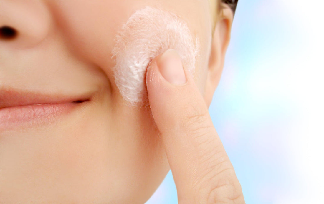 Picture of woman's cheek with exfoliant