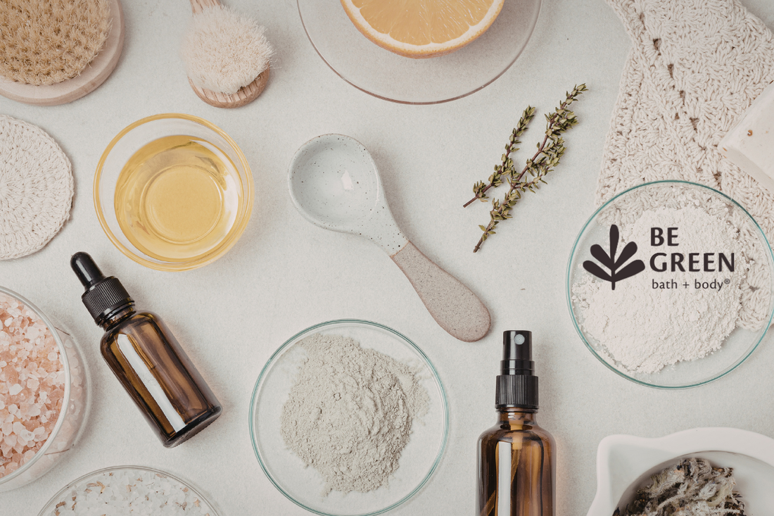 Collage of natural skincare actives