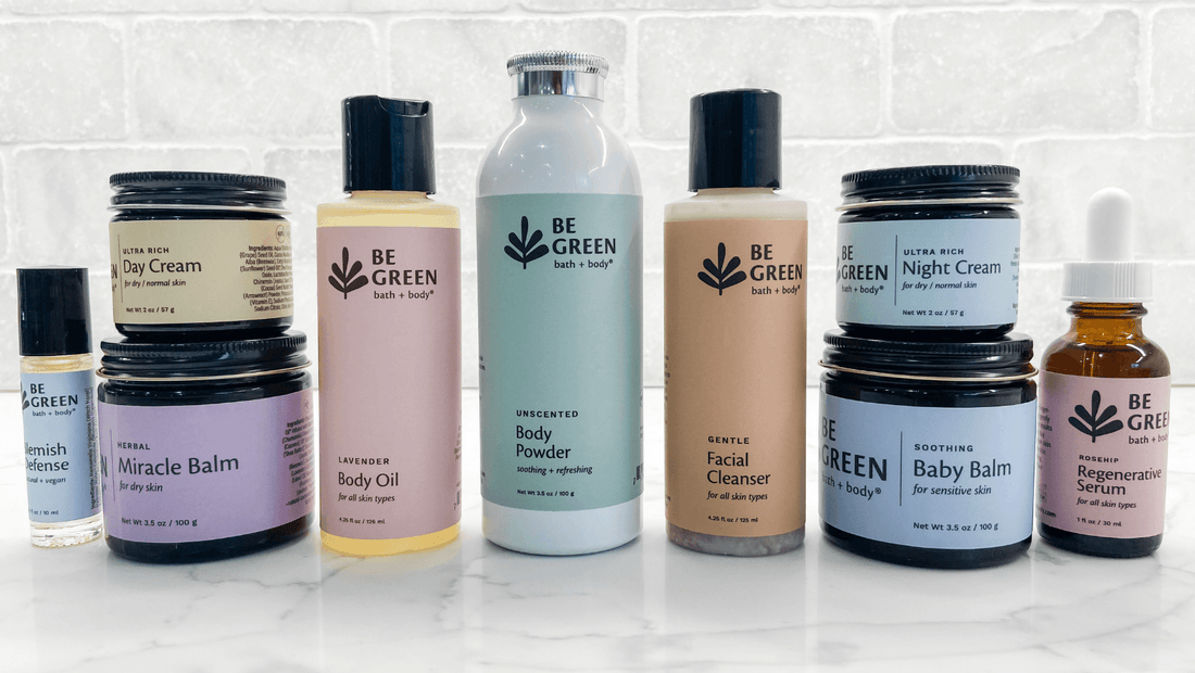 Be Green Bath and Body products with new labels