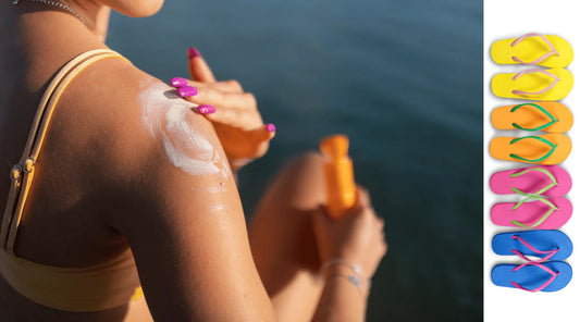 Take care of your summer skin -picture of woman applying sunscreen