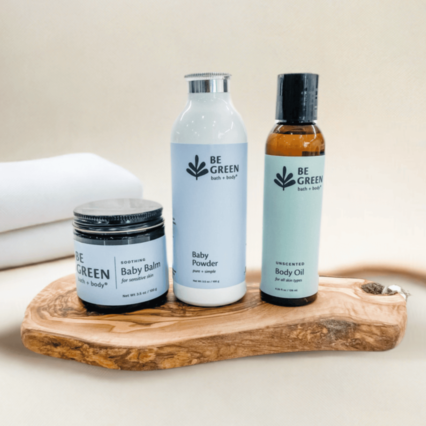 Organic Baby Care Gift Set- baby balm, baby oil and baby powder