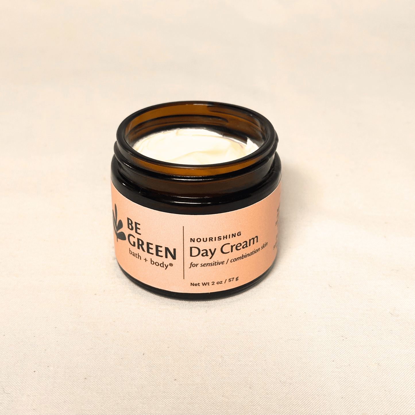 Be Green Bath and Body Day Cream for Sensitive and Combination Skin open jar