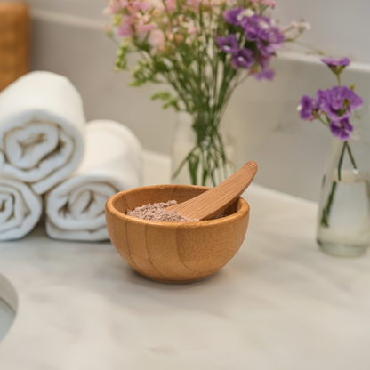 Sustainable bamboo mixing bowl for masks