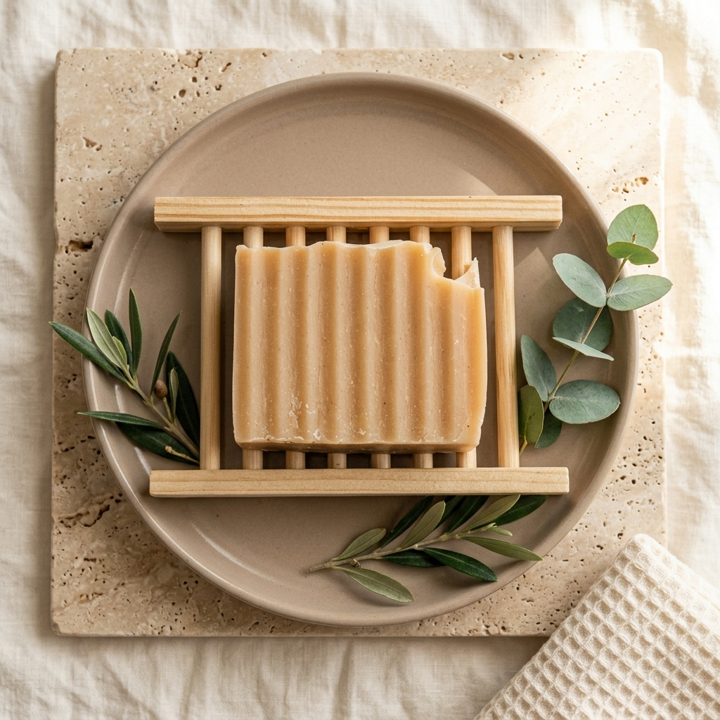Bamboo Soap Dish with Ladder Drainage
