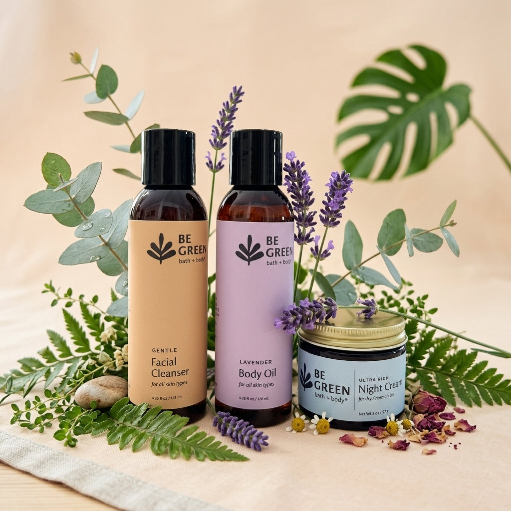 minimalist skincare routine set for sensitive dry skin