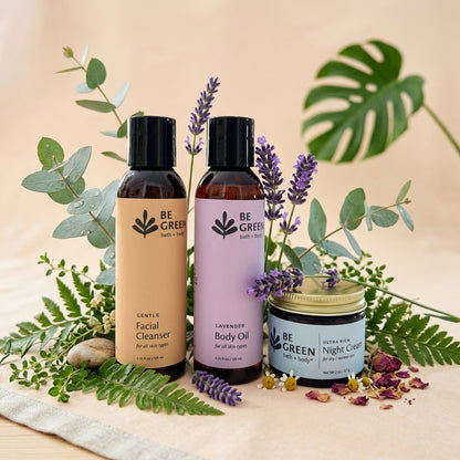 minimalist skincare routine set for sensitive dry skin