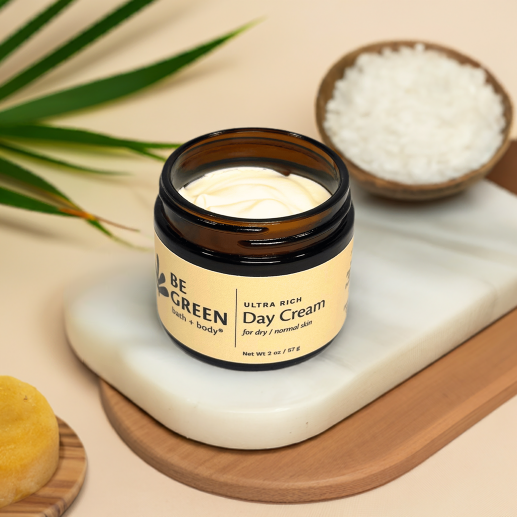 Open jar of EWG Verified Day Cream for dry/normal skin