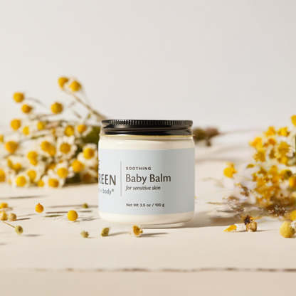 EWG Verified Baby Balm with chamomile infused olive oil