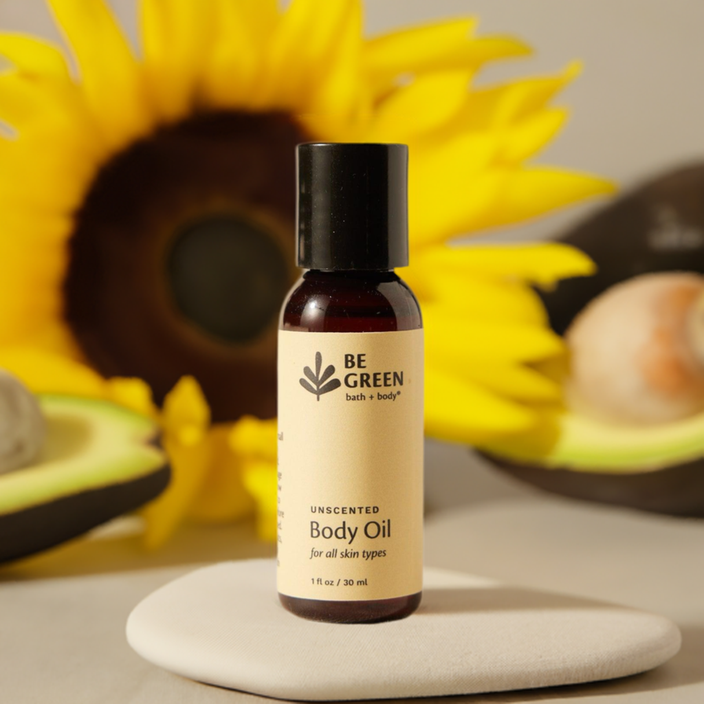 Travel or trial size unscented body oil with sunflower and avocado oils