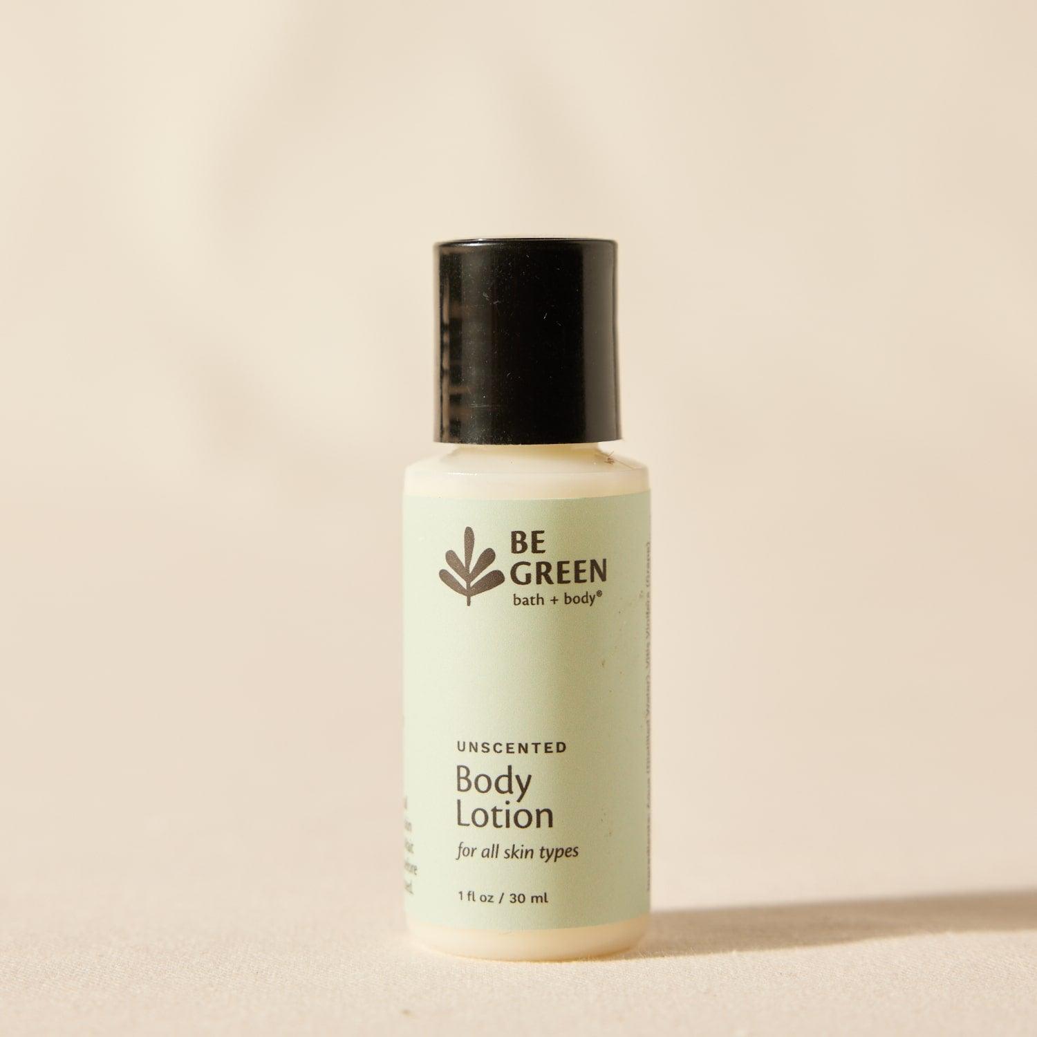 Unscented travel size all natural body lotion.  EWG verified.
