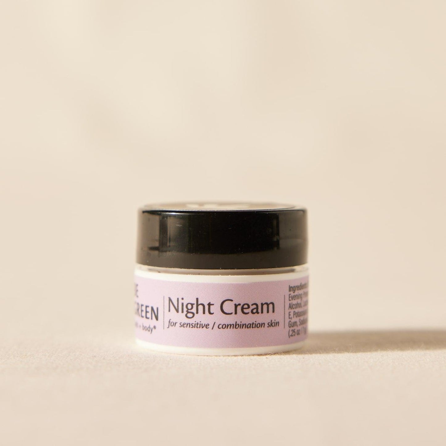 Trial size night cream for sensitive skin with organic ingredients