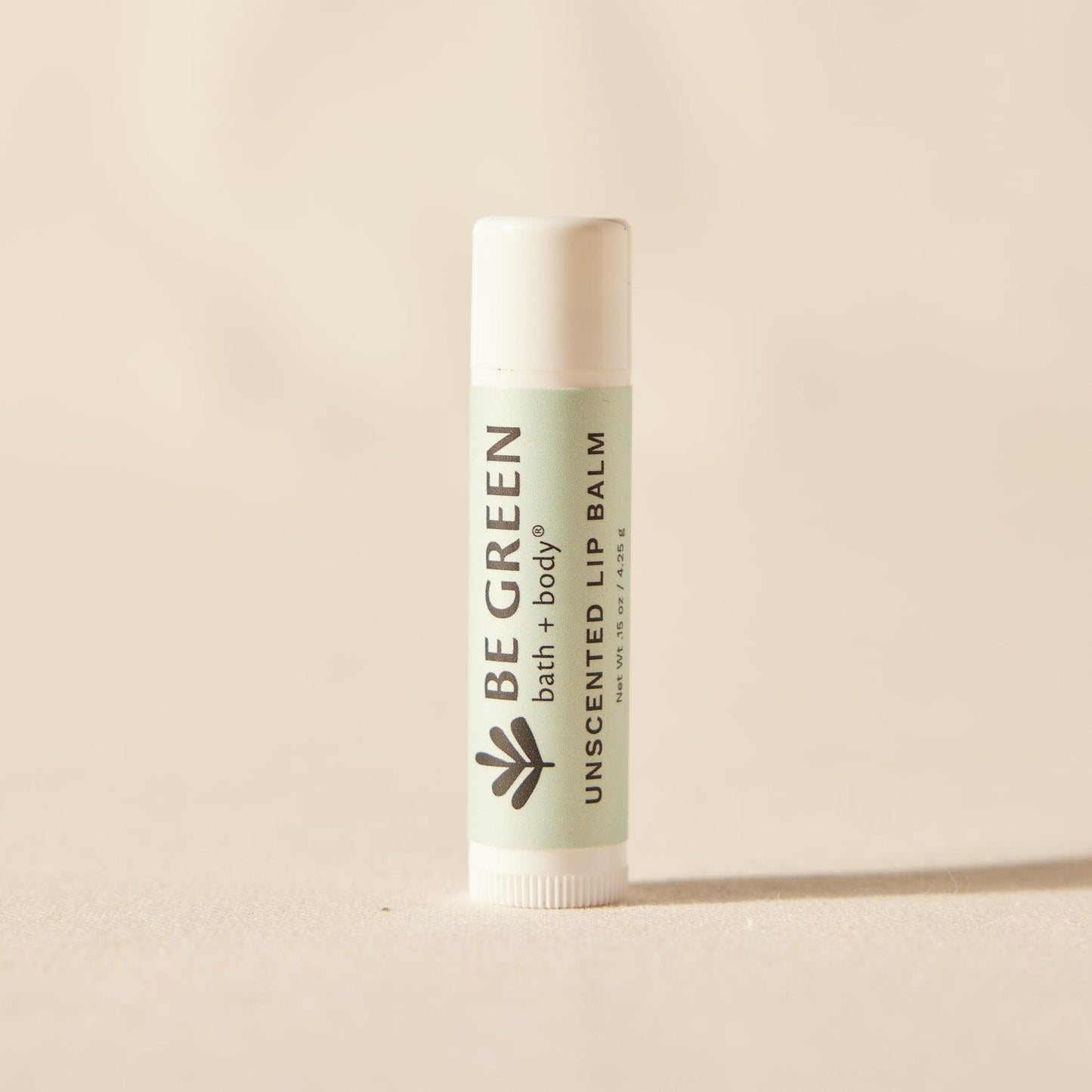 Unscented organic lip balm without zinc oxide.