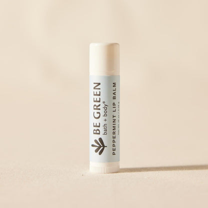 Non toxic peppermint lip balm with zinc oxide and organic peppermint oil.