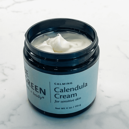 Be Green Bath and Body Calendula Cream- opened jar