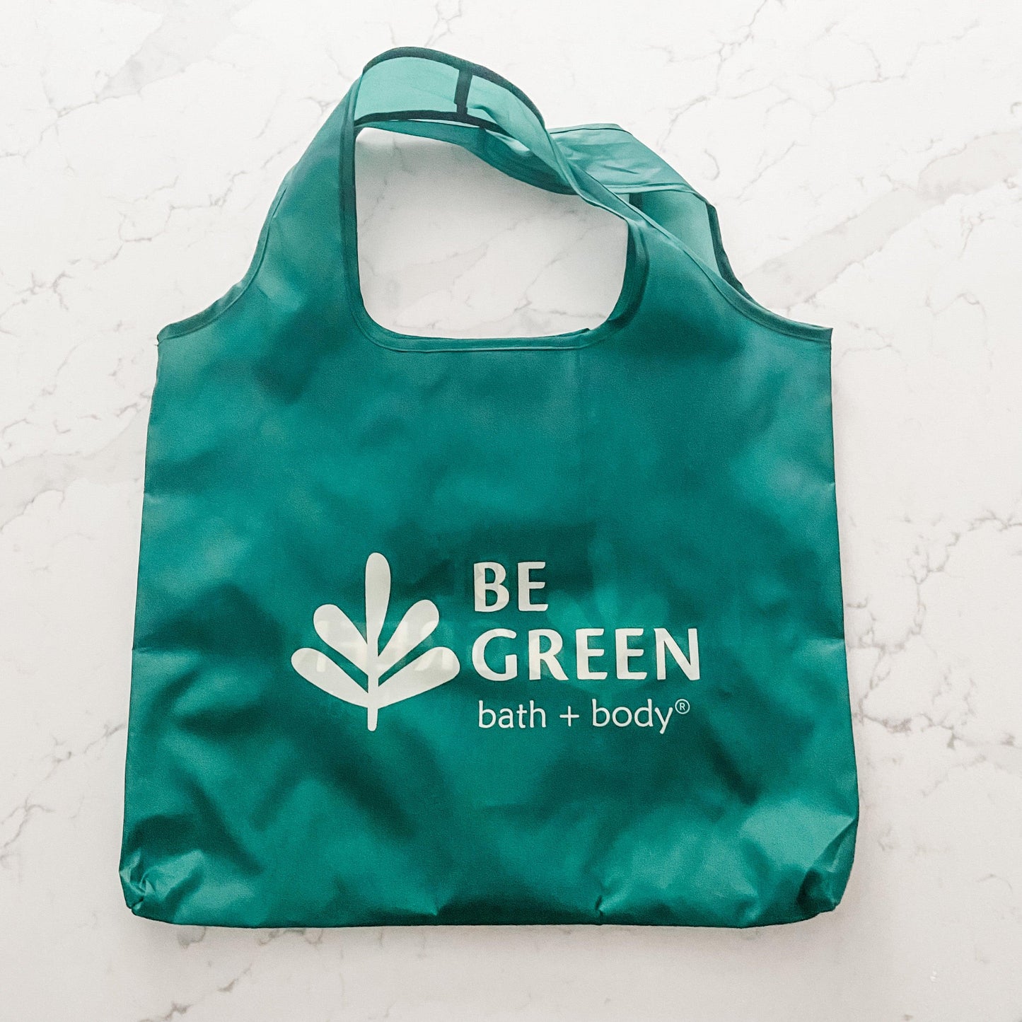 Be Green Bath + Body Reusable Green Tote bag with logo